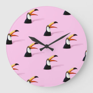 Ankündigung von Toucan: Tropical Pink Paradise Große Wanduhr