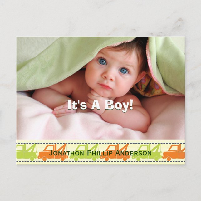 Ankündigung von Tow Truck Baby Boy (Vorderseite)