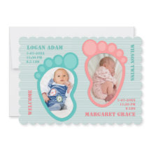 Ankündigung von Twin Footprint Baby
