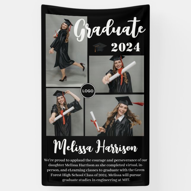 Ankündigung von Uni-Logo-Graduate-FotoCollage Banner (Vertikal)