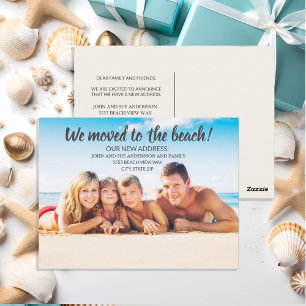 Ankündigung von Verlegung Foto Strand der Familie Postkarte
