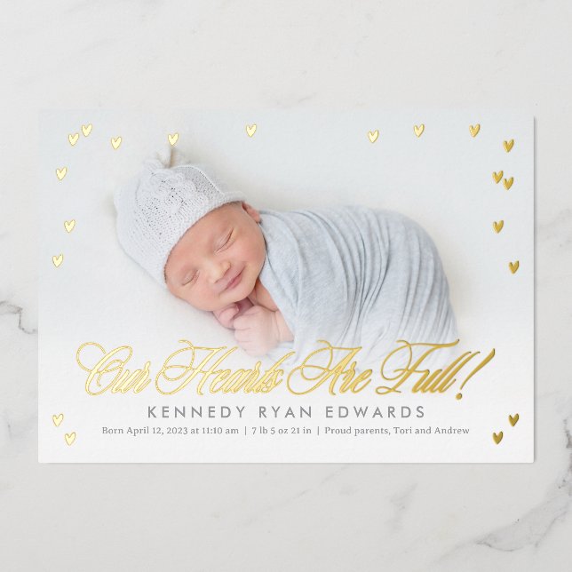 Ankündigung von Vollherz Foil Baby Birth (Vorderseite)