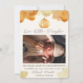 Ankündigung von Wassercolor Pumpkin Baby