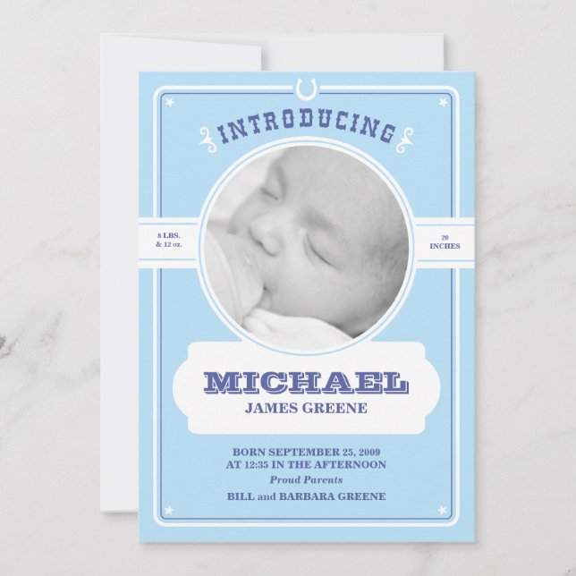 Ankündigung von Western Baby Boy (Vorderseite)