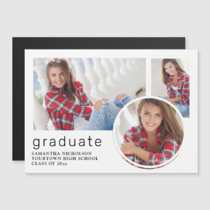 Ankündigung von White Abschluss 3 Foto Collage