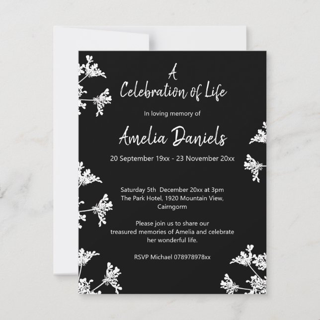 Ankündigung von "White Wildblume" (Vorderseite)