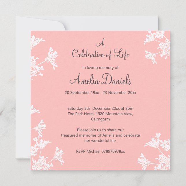 Ankündigung von "White Wildblume" (Vorderseite)