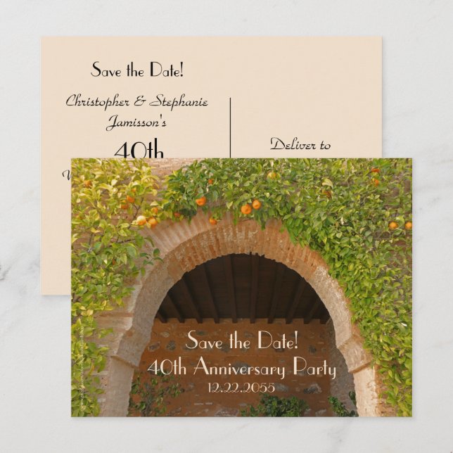 Ankündigung zum 40. Hochzeitstag rett (Vorne/Hinten)