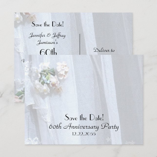 Ankündigung zum 60. Hochzeitstag gerettet (Vorne/Hinten)