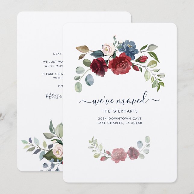 Ankündigung zur Änderung der Anschrift (Vorne/Hinten)