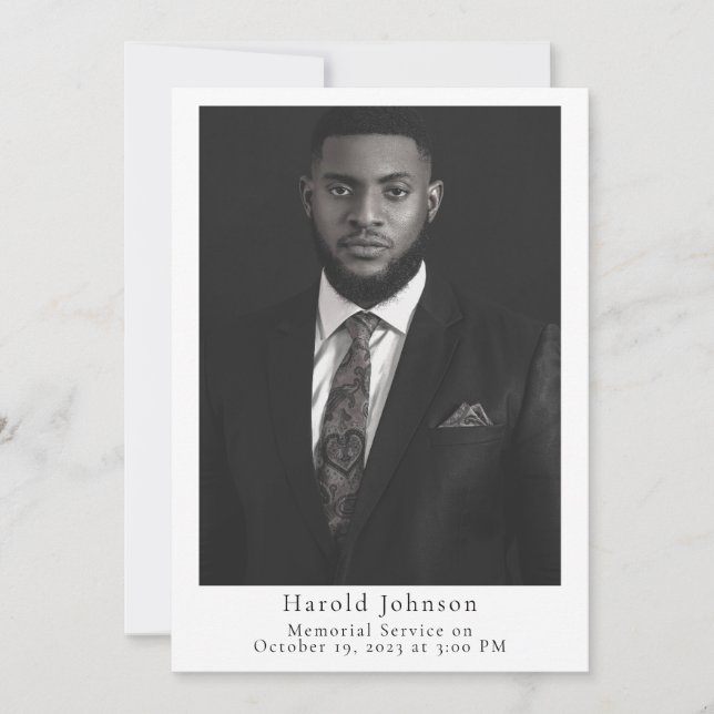 Ankündigung zur Beerdigung eines einfachen Fotos (Vorderseite)