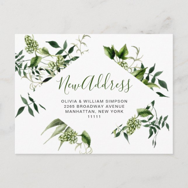 Ankündigung zur Eleganfarben-Hop-Foliage Postkarte (Vorderseite)