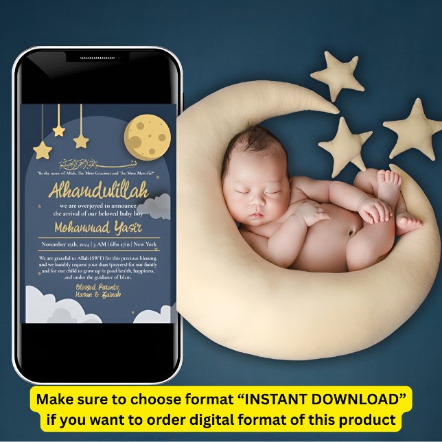 Ankündigung zur Geburt eines Babys in der Nacht St (Von Creator hochgeladen)