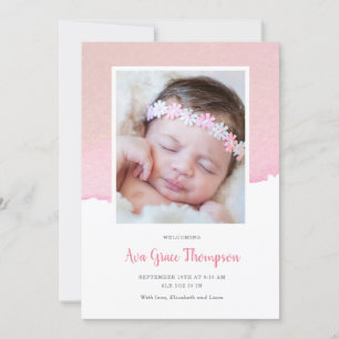 Ankündigung zur Geburt von Wasserfarben