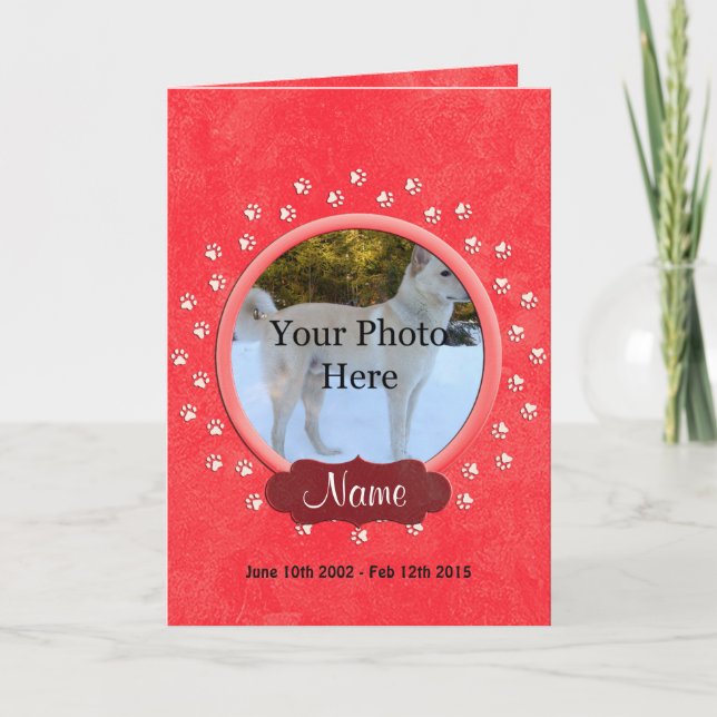 Ankündigung zur personalisierten Haustiermemoriali (Vorderseite)