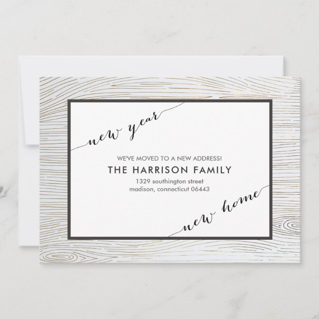 Ankündigung zur Rustikalen Chic Gold Wood Moving (Vorderseite)