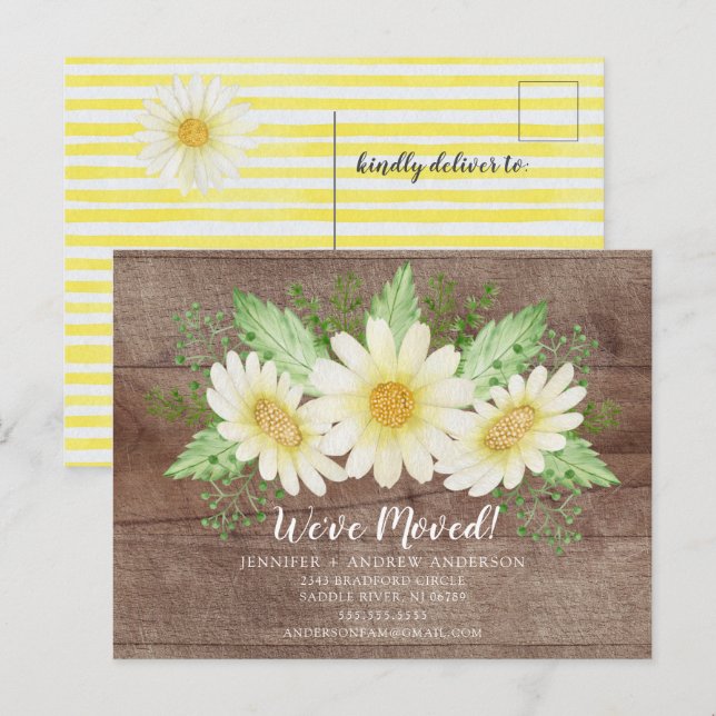 Ankündigung zur rustikalen Daisy Floral Moving (Vorne/Hinten)