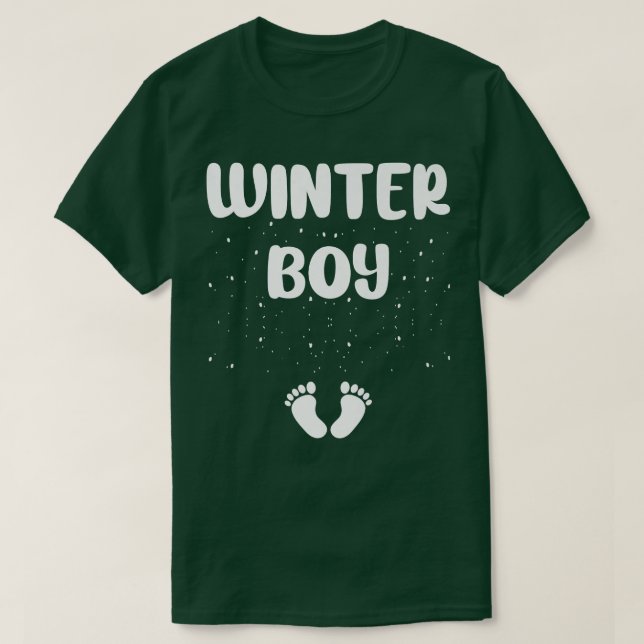Ankündigung zur Schwangerschaft im Winter Junge Ge T-Shirt (Design vorne)