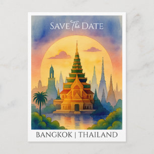 Ankündigung zur Speicherung des Datums Bangkok Tha Postkarte