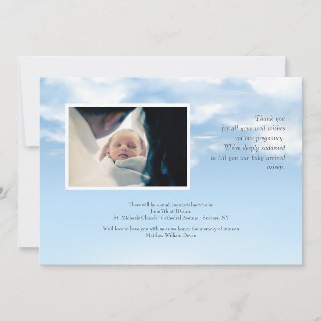 Ankündigung zur Stillgeburt (Vorderseite)