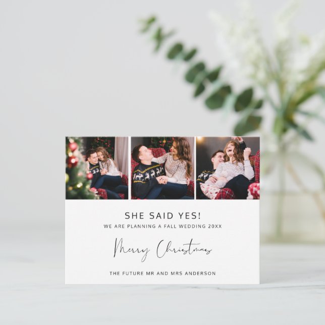 Ankündigung zur Verlobung der Weihnachtskarte (Stehend Vorderseite)