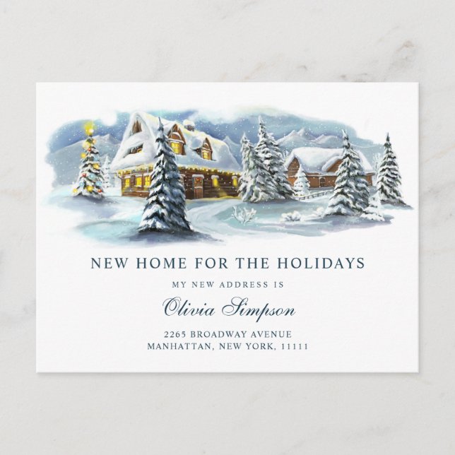 Ankündigung zur Weihnachtswende im Winter Postkarte (Vorderseite)