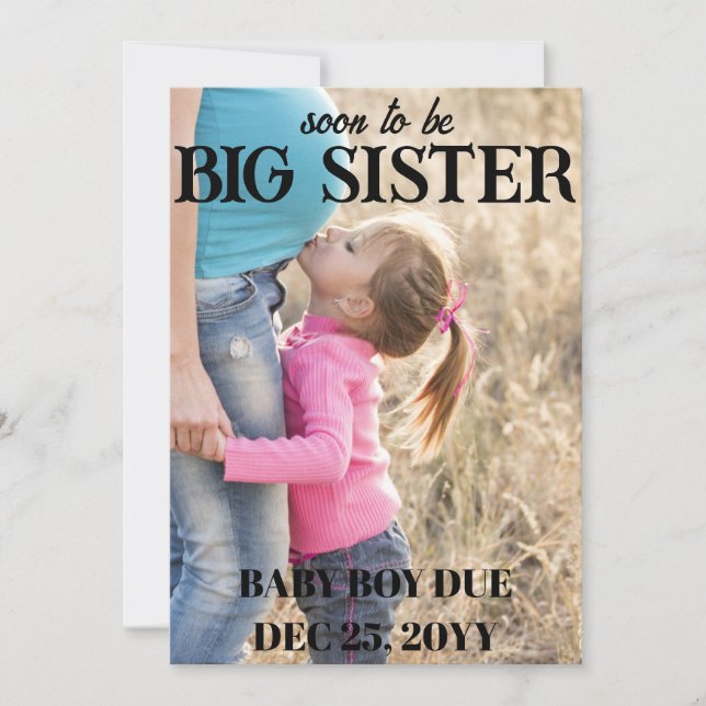 Ankündigungen des Big Sister Pregnancy Fotos (Vorderseite)