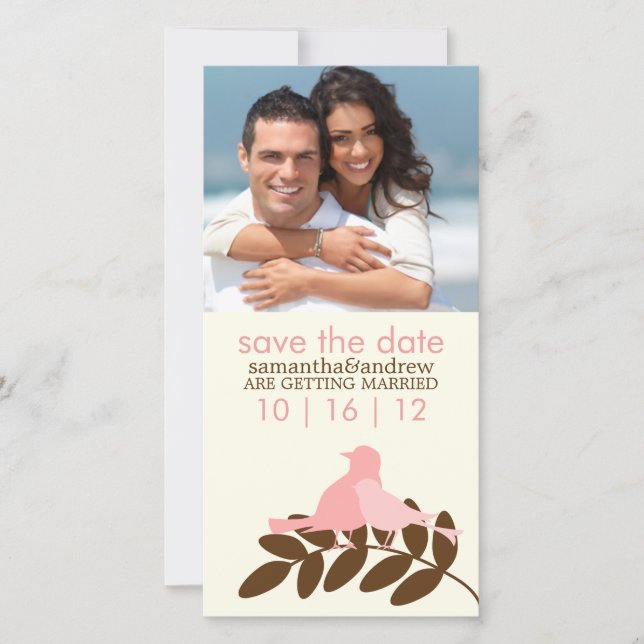 Ankündigungen für Hochzeiten von Vögeln nach Maß (Vorderseite)