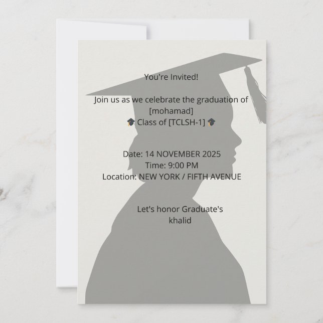 Ankündigungen für moderne Graduierungsmaßnahmen 20 (Rückseite)