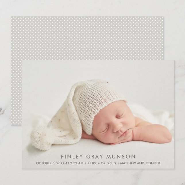 Ankündigungen von einfachen Baby-Foto (Vorne/Hinten)