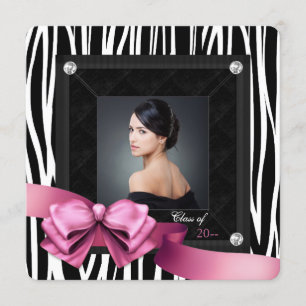 Ankündigungen zur Graduierung von Pink Zebra-Fotos