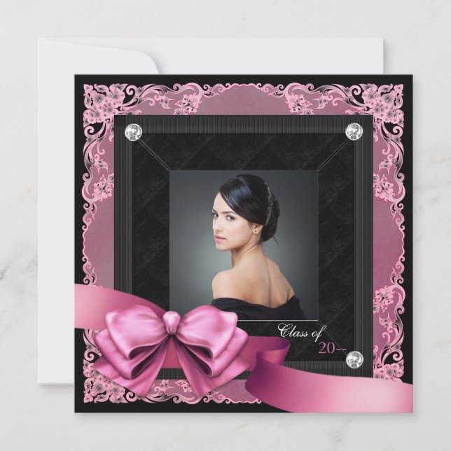 Ankündigungen zur Graduierung von rosa und schwarz (Vorderseite)