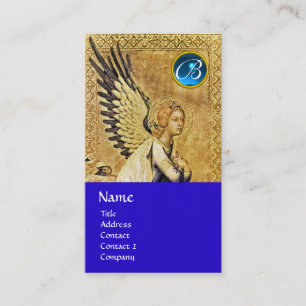 ANKÜNDIGUNGS-ENGELS-MONOGRAMM, blauer Saphir Visitenkarte