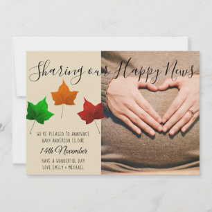 Ankündigungskarte für Baby Due Herbst FOTO Ankündigung