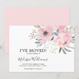 Ankündigungskarte für Chic Blush Pink Floral Movin Ankündigung