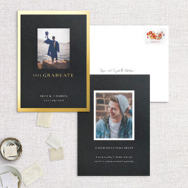 Ankündigungskarte für den Black Bold Gold Frame Ab Folieneinladung