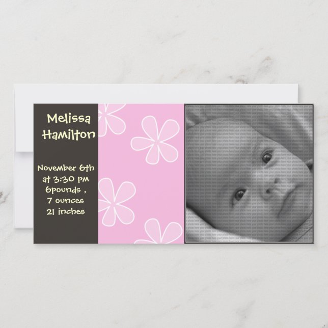 Ankündigungskarte für Mädchen Ankündigung (Vorderseite)