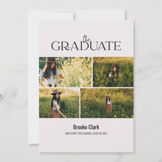 Ankündigungskarte für moderne Graduate Foto Ankündigung (Vorderseite)