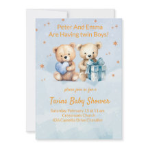 Ankündigungskarte für Twin Baby Boys