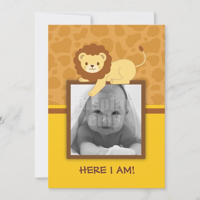 Ankündigungskarte von Lion Birth Ankündigung (Vorderseite)