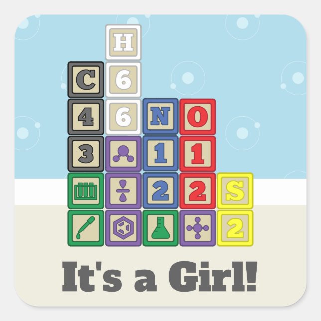 Ankündigungssticker für Future Chemist Quadratischer Aufkleber (Vorderseite)