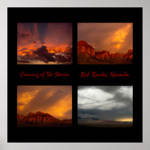 Ankunft des Sturms, Rote Felsen, Nevada Poster