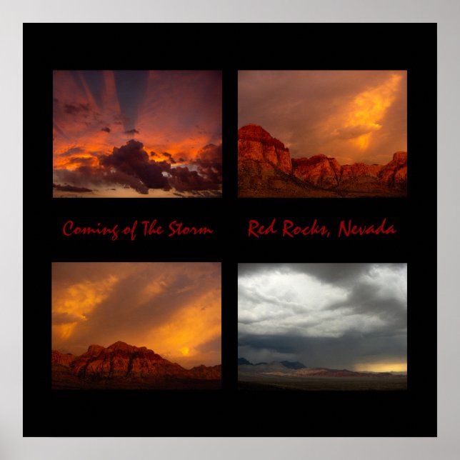 Ankunft des Sturms, Rote Felsen, Nevada Poster (Vorne)