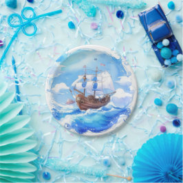 Ankunft eines kleinen Seglers:Kinderdusche Pappteller