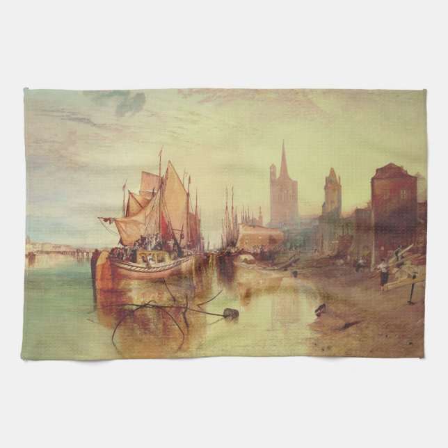 Ankunft eines Packet Boats durch Joseph Turner Geschirrtuch (Horizontal)
