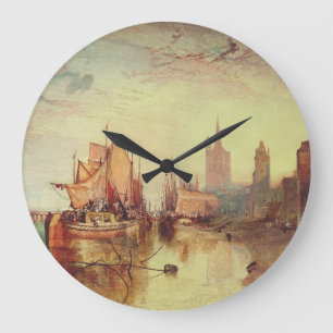 Ankunft eines Paketbootes von Joseph Turner Große Wanduhr