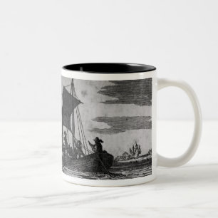 Ankunft Englisch in Roanoke Zweifarbige Tasse