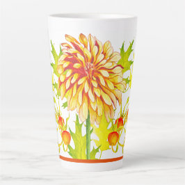 Ankunft im Herbst auf einer großen Latte-Tasse Milchtasse