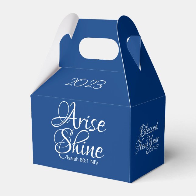 Ankunft und Shine gesegnet Neujahrsbibel Verse Blu Geschenkschachtel (Vorderseite)