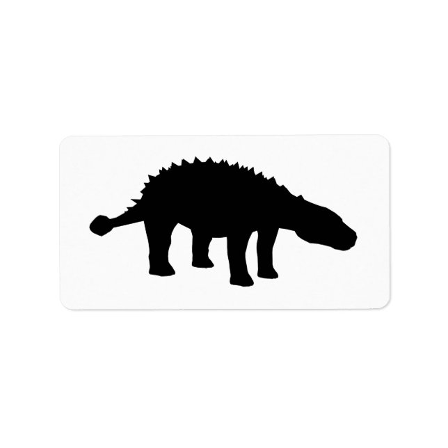 Ankylosaurus Dino Dinosaur Silhouette Adressaufkleber (Vorne)